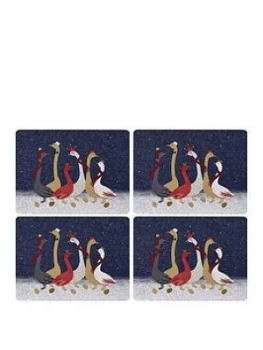 Image of Sara Miller Festive Geese Placemats ; Set Of 4