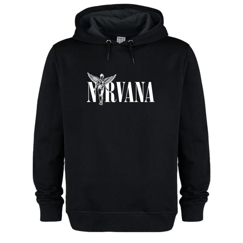 Image of Amplified Amplified Men In Utero Nirvana Hoodie in Black Size: X-Small Black XS Male 5063574715539