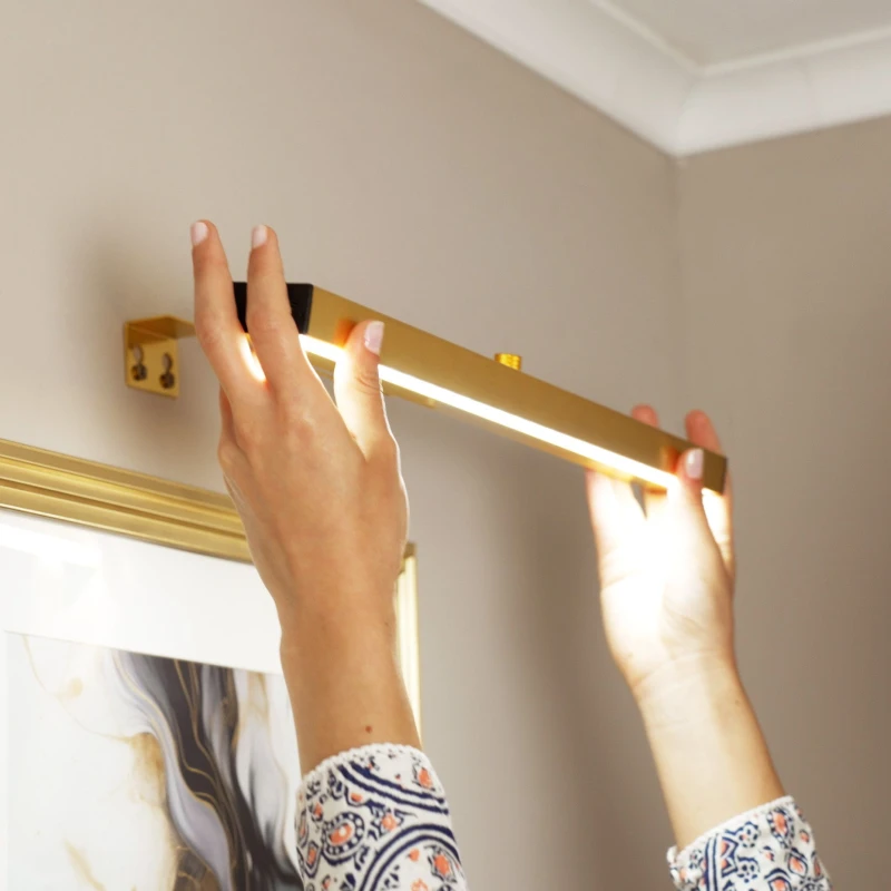 Image of ValueLights ValueLights Ryle Set of 2 Rechargeable Easy Fit Wall Touch Light Fittings in Gold Gold One Size Unisex 5059406040900