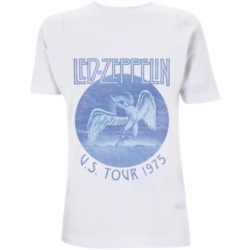 Image of Led Zeppelin LED Zeppelin Men Tour '75 Wash T-Shirt in White Size: X-Large White XL Male 5063238508309