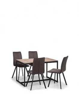 Image of Julian Bowen Tribeca 120 Cm Dining Table + 4 Monroe Chairs