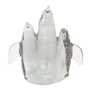 Image of Objets d'Art Glass Figurine - Three Penguins