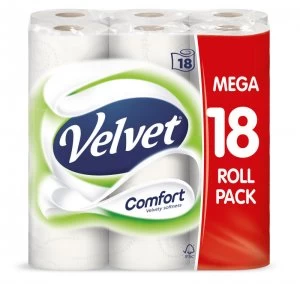 Image of Triple Velvet 2-Ply Toilet Roll (18 Pack)