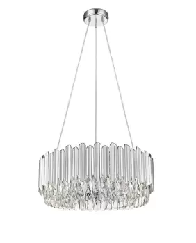 Image of Grenada 6 Light Chrome Crystal Pendant Ceiling Light