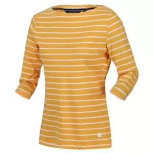 Image of Regatta Bayla three quarterSleeve Top - MangoYl/WhSt