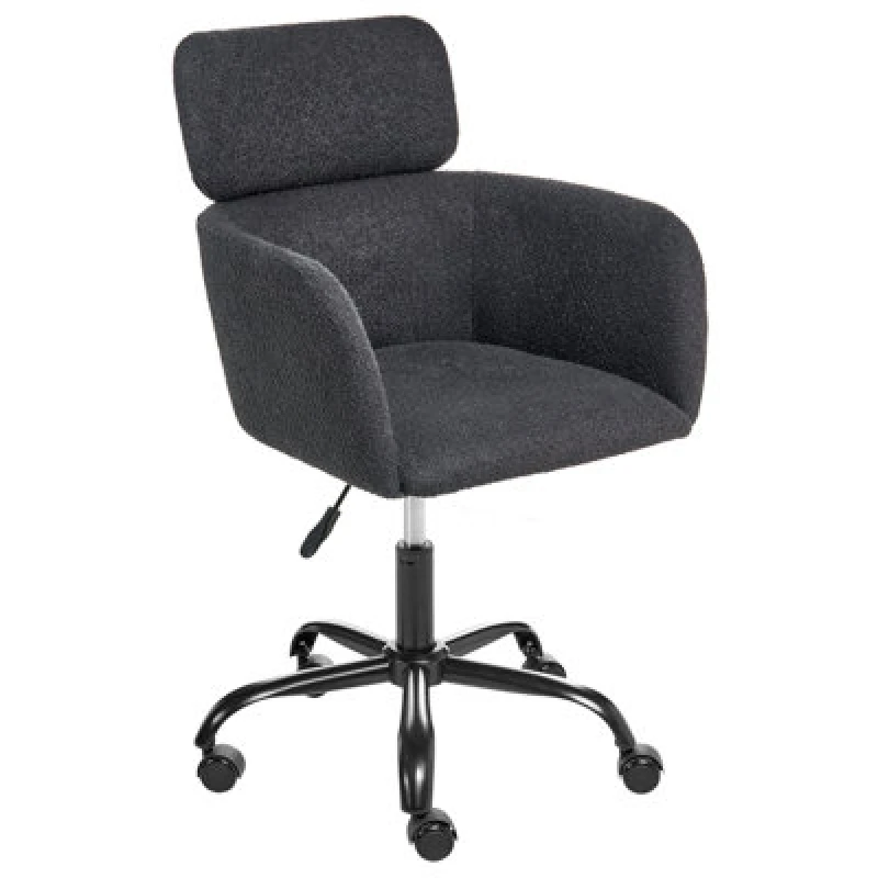 Image of Beliani Desk Chair Alena Boucle Black