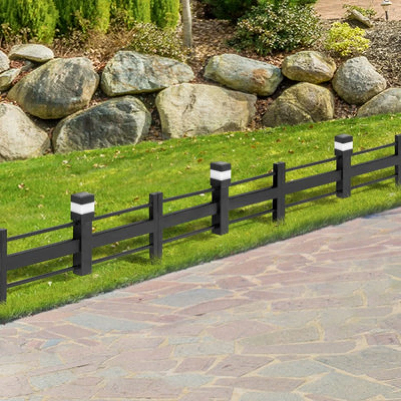 Image of Sunjoy Cromwell Black Iron Solar Fence Panels (5-Pack)