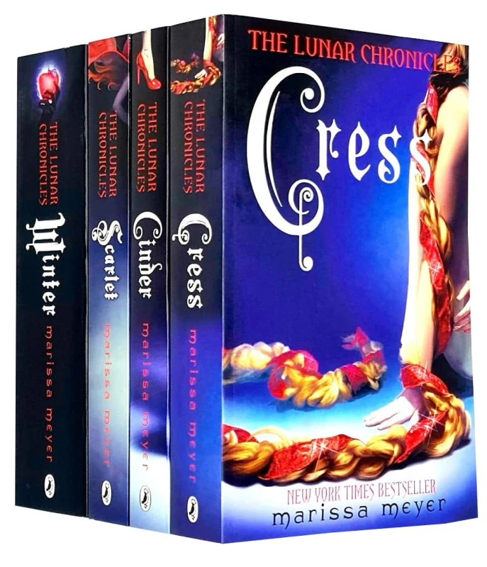 Image of Marissa Meyer Lunar Chronicles 4 Book Set Cinder Scarlet Cress Winter Paperback Edition Marissa Meyer Books