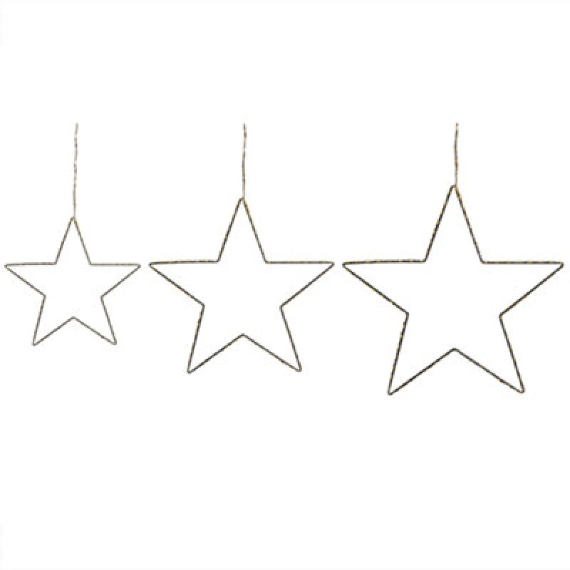 Image of Beliani Set Of 3 Hanging Decorations LED Kunnari Star 50/40/30 Cm Silver