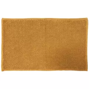Image of The Linen Yard Loft Woven Cotton Anti-slip Bath Mat Ochre