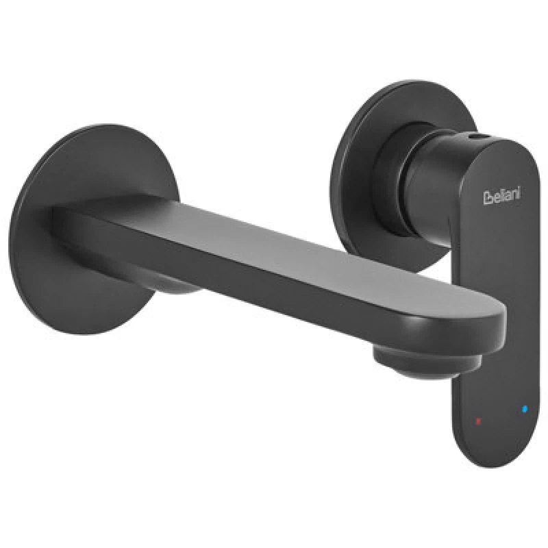 Image of Beliani Wall Mounted Basin Mixer Tap Guatavia Brass Black