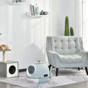 Image of PawHut Cat Litter Box With Litter Scoop, Drawer-Type Easy To Clean, Skylight, Light And Easy To Move