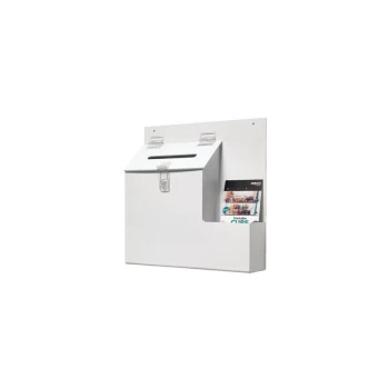 Image of DE79803 Ballot/Suggestion Box White - Deflect-o