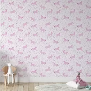 Image of Folk Unicorn Wall Paper