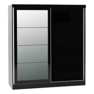 Image of Seconique Nevada 2 Door Slider Wardrobe - Black Gloss