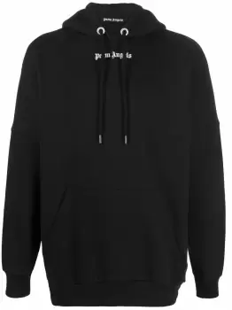 Image of PALM ANGELS Logo Hoodie Black
