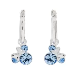Image of Disney Minnie Silver Plated December Birthstone Hoop Earrings EF00509SDECL.PH