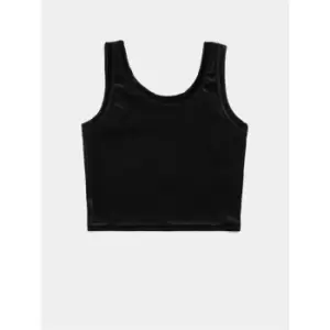Image of Skinny Dip Velvet Crop Vest - Black