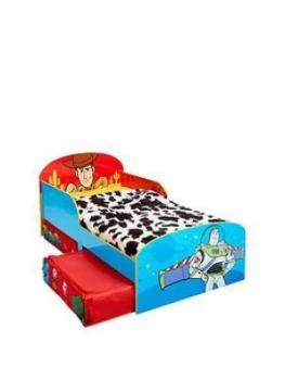 Image of Toy Story Kids Toddler Bed with Underbed Storage Drawers, One Colour