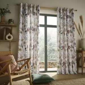 Image of Voyage Maison Oceania Sandstone 229cm x 229cm (90"x90") Fully Lined Eyelet Ring Top Curtain Pair - Multicoloured