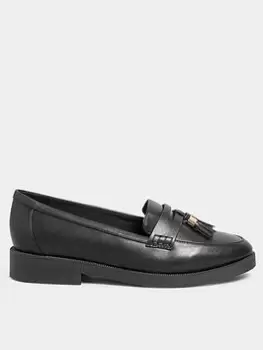 Image of Yours Extra Wide Fit Tassel Loafer Black, Size E, Women