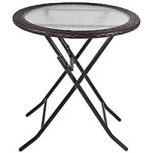 Image of Outsunny Rattan Folding Table 861-036 Steel