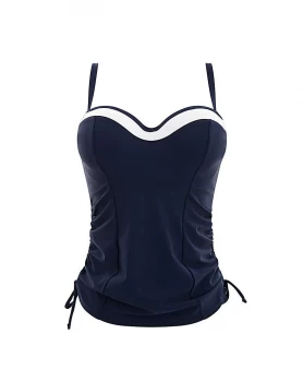 Image of Panache Anya Cruise Moulded Bandeau Tankini - Blue, Navy/White, Size 36G, Women