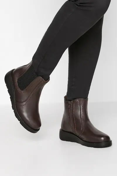 Image of Yours Extra Wide Fit Chelsea Boots Brown