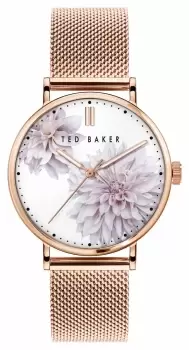 Image of Ted Baker BKPPHF010 Womens Phylipa Peonia Rose Gold Watch