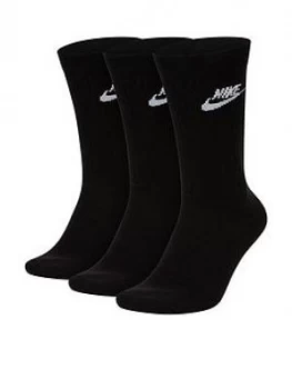 Image of Nike Sportswear Everyday Essential Socks, Black, Size S, Men