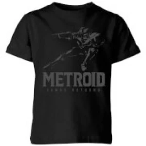 Image of Nintendo Metroid Samus Returns Kid's T-Shirt - Black - 3-4 Years