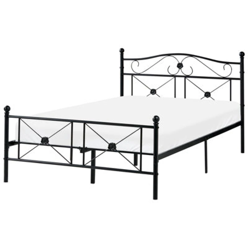 Image of Beliani Bed Metal Rodez 120 X 200 Cm (Eu Small Double) Black
