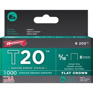 Image of Arrow T20 Wiring Staples 8mm Pack of 1000