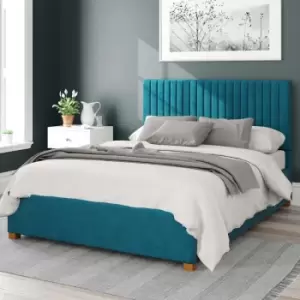 Image of Aspire Grant Upholstered Ottoman Bed Velvet Teal Single