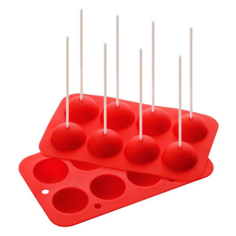 Image of Premier Housewares 8 Ball And 24 White Sticks Cake Pop Mould Red