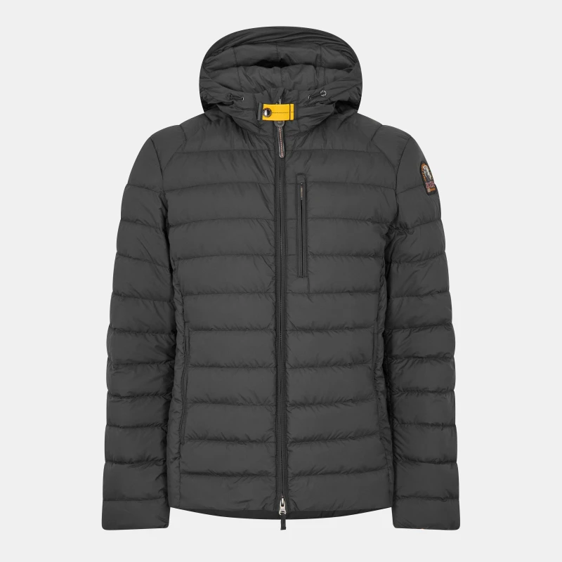 Image of Parajumpers Mens Last Minute Duck Down Water Resistant Windproof Short Puffer Jacket Black 541 male M