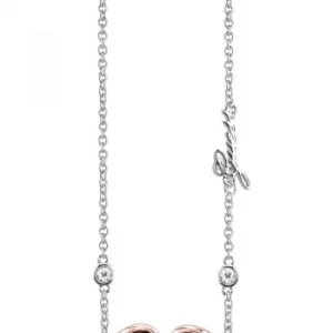 Image of Ladies Guess Two-Tone Steel and Rose Plate Grace Necklace