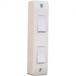 Image of ESR Sline 10A 2 Gang 2 Way Architrave Switch and Pattress Box
