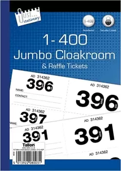 Image of Stationery cloakroom and raffle tickets 1-400