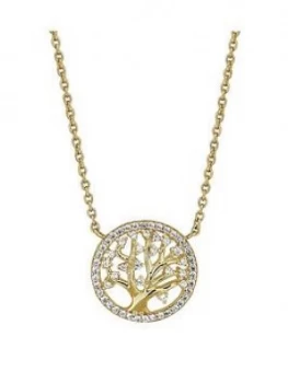 Image of Simply Silver 14Ct Gold Plated Sterling Silver Tree Of Life Necklace
