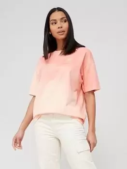 Image of Converse Spray Dip Oversized T-Shirt - Pink, Size S, Women