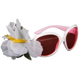 Image of White Glasses With Flower