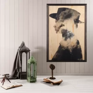 Image of Cloud Man Multicolor Decorative Framed Wooden Painting