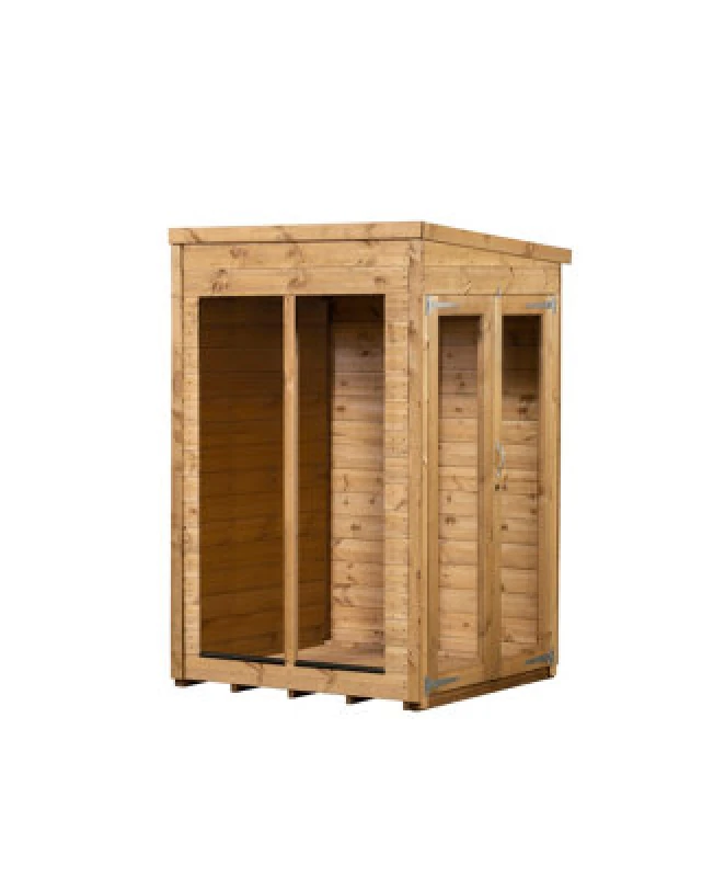 Image of Empire Sheds Empire Pent Summerhouse 4X4 Dipped Treated Tongue And Groove Wooden Garden Shed Double Door (4' X 4' / 4ft X 4ft) (4X4)