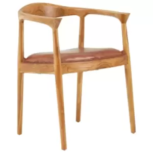 Image of Olivia's Kia Leather Dining Chair Brown