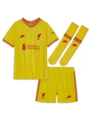 Image of Nike Liverpool Fc 3rd Little Kids 21/22 Kit, Yellow, Size S