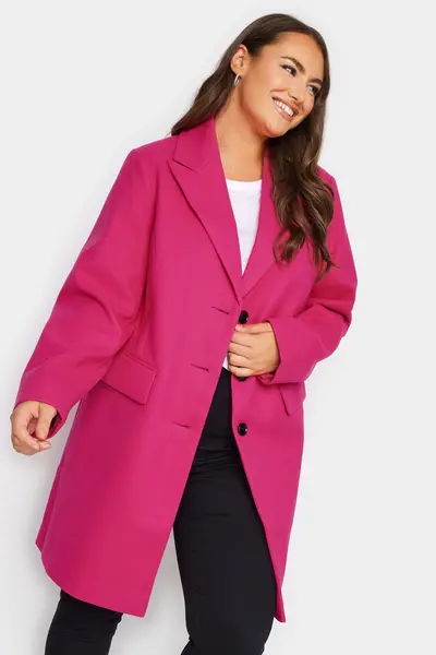 Image of Yours Midi Formal Coat Pink