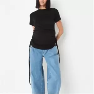 Image of Missguided Maternity Ruched Side T Shirt - Black