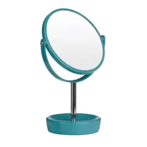 Image of Premier Housewares Turquoise Swivel Mirror with Magnifying Option