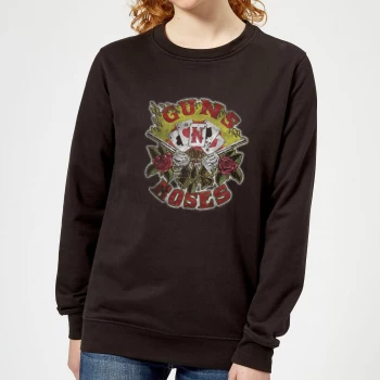 Image of Guns N Roses Cards Womens Sweatshirt - Black - XS